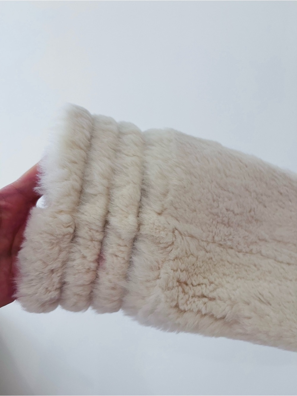 BCBGMaxAzria white rabbit fur Jacket coat - Picture 4 of 6